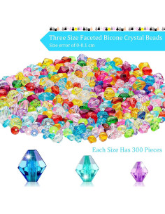900 Cuentas de Cristal Bicone Facetadas Multicolor 6-10mm 2