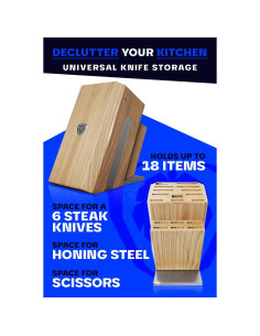 Bloque de cuchillos Dalstrong Basecamp - 18 ranuras - Madera de fresno 2