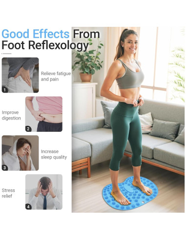 Alfombrilla de Masaje para Pies GEENOA 44x35cm Azul