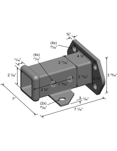 Tubo de Receptor Atornillado Quick Products QP-HS5839 5.08 cm