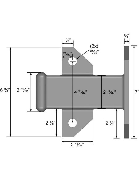 Tubo de Receptor Atornillado Quick Products QP-HS5839 5.08 cm