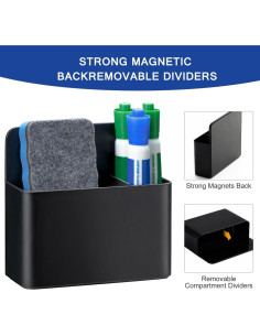 Soporte Magnético para Marcadores Simetufy - Negro, 12.5x12x4 cm 2