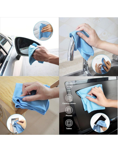 Paño de Microfibra MUZOCT 8 Unidades 40.6x40.6cm Azul