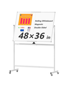 Pizarra Blanca Móvil Doble Cara Neatsure 122x91 cm Plata