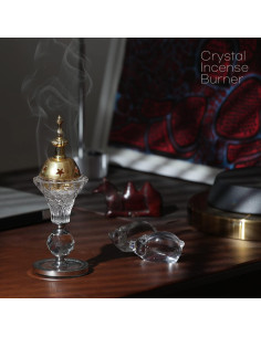 Horno de Bakhoor DANAWA de Vidrio Hexagonal Oro 6.2x17cm 2