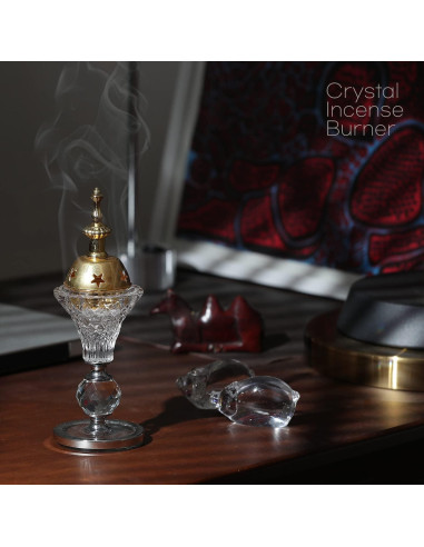 Horno de Bakhoor DANAWA de Vidrio Hexagonal Oro 6.2x17cm