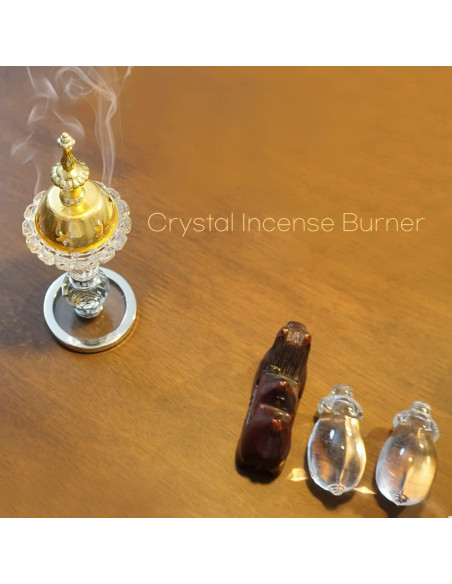 Horno de Bakhoor DANAWA de Vidrio Hexagonal Oro 6.2x17cm