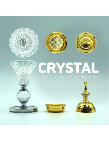 Horno de Bakhoor DANAWA de Vidrio Hexagonal Oro 6.2x17cm