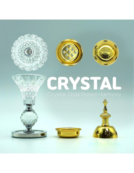 Horno de Bakhoor DANAWA de Vidrio Hexagonal Oro 6.2x17cm