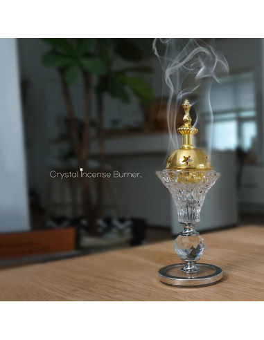 Horno de Bakhoor DANAWA de Vidrio Hexagonal Oro 6.2x17cm