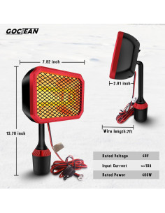 Calentador Eléctrico para Carro de Golf Gociean 48V 400W 2
