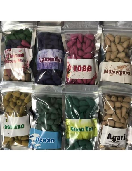 Quemador de Incienso de Reflujo YePularry Cerámica Negra