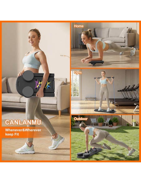 Tabla de Pilates Canlanmu Multifuncional Plegable 150kg