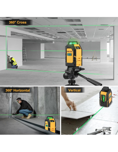Cinta Métrica Digital 2-en-1 PREXISO 4.88m y Nivel Láser 360