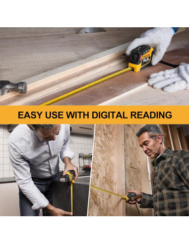Cinta Métrica Digital 2-en-1 PREXISO 4.88m y Nivel Láser 360