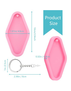 Molde de Silicona para Llaveros de Diamante WILLBOND 2 Piezas 2