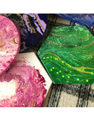 Molde de Silicona Hexagonal HOODANCOS 3 Piezas para Epoxy