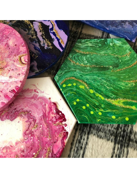 Molde de Silicona Hexagonal HOODANCOS 3 Piezas para Epoxy