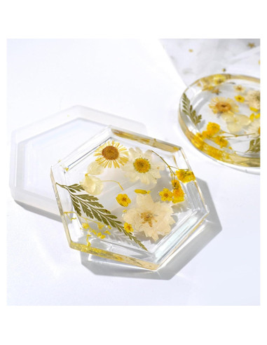 Molde de Silicona Hexagonal HOODANCOS 3 Piezas para Epoxy