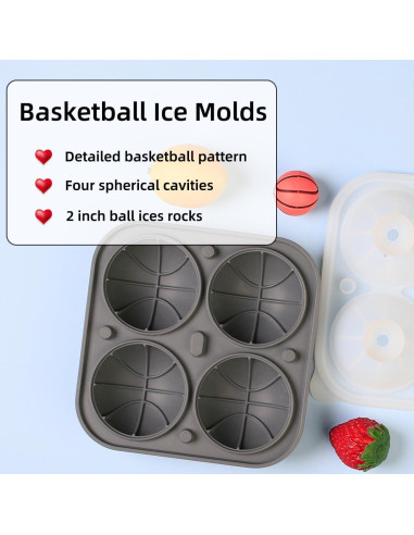 Molde de Hielo Balón de Baloncesto Amyandone 4 Cavidades