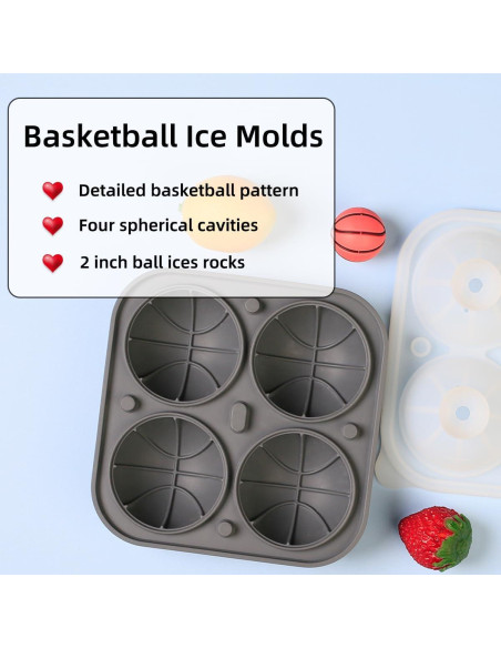 Molde de Hielo Balón de Baloncesto Amyandone 4 Cavidades