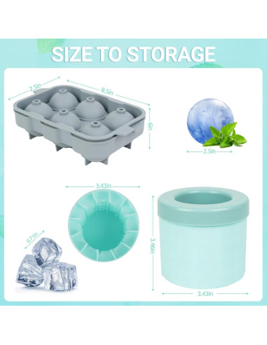 Molde de Hielo de Silicona Guo Xu Jiang Fan - 4 Piezas