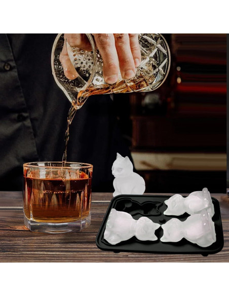 Molde de Hielo 3D de Gato Daarcin - Silicona Libre de BPA