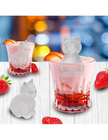 Molde de Hielo 3D de Gato Daarcin - Silicona Libre de BPA