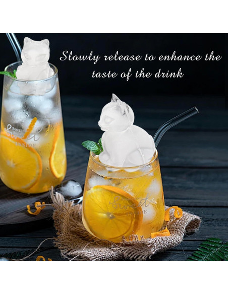 Molde de Hielo 3D de Gato Daarcin - Silicona Libre de BPA