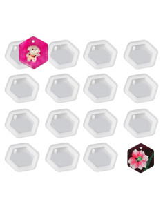 15 Moldes de Silicona Hexagonales TuNan para Joyería DIY