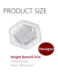 15 Moldes de Silicona Hexagonales TuNan para Joyería DIY 2