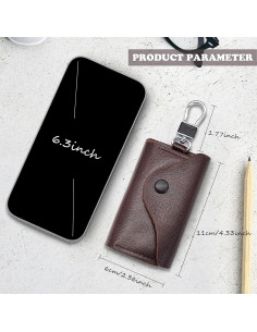 Funda para Llaves de Cuero AdiStylinno, Compacta y Multifuncional 2