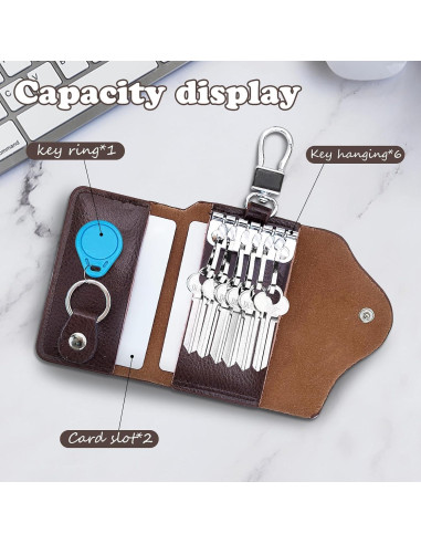 Funda para Llaves de Cuero AdiStylinno, Compacta y Multifuncional