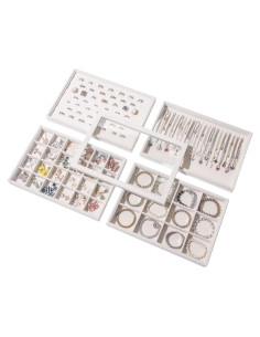 Conjunto de 5 Bandejas Organizadoras de Joyas Coward Beige