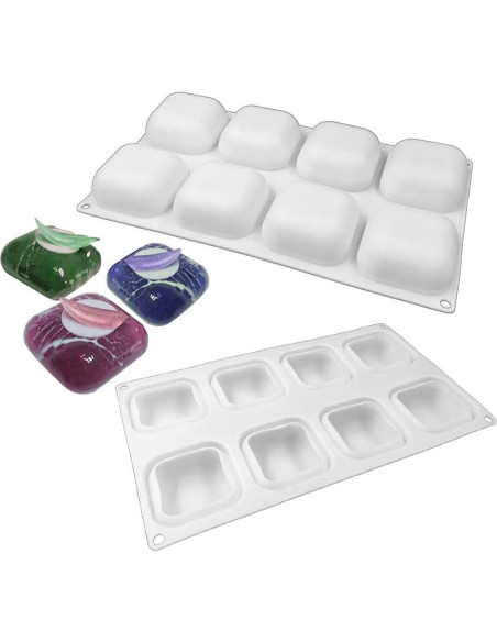 Molde de Silicona Cuadrado 8 Cavidades TUKE para Hornear
