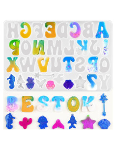 Moldes de Silicona de Alfabeto ZQYSING con Agujeros 30.73x20.28cm