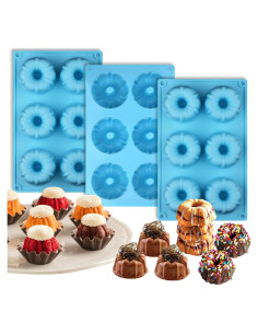 Molde de Silicona Palksky 3PCS Tubo Acanalado 6 Cavidades