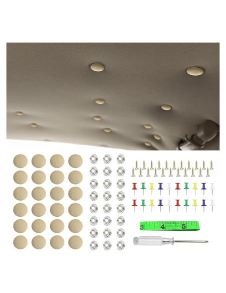 Kit de Reparación de Techo de Coche 60 Piezas PACLVIO Beige