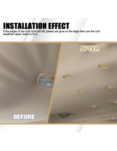 Kit de Reparación de Techo de Coche 60 Piezas PACLVIO Beige