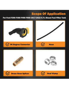 Kit de Reparación de Filtro de Combustible Diesel E-cowlboy para Ford F250 F350 F450 F550 2011-2022 2