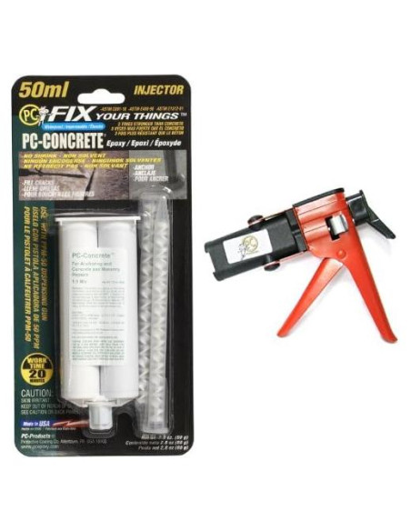 Kit de Adhesivo Epóxico PC-Concrete 50ml + Pistola Dosificadora