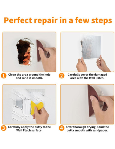 Kit de Reparación de Paredes de Yeso Wznbjlx 25.4x25.4 cm