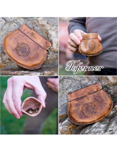 Monedero Medieval de Cuero Toferner con Símbolos Vikingos 2