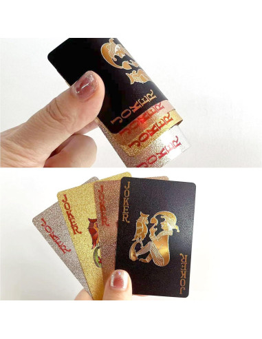 4 Barajas de Cartas de Juego Impermeables FMOACEN Estándar