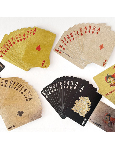 4 Barajas de Cartas de Juego Impermeables FMOACEN Estándar