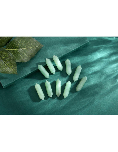 Set 10 Varitas de Cristal Aventurina Verde Hexagonales