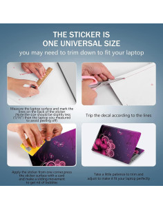 Vinilo Universal para Laptop AORTDES 15.6" Flores Moradas 2