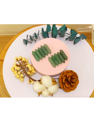 Set 10 Varitas de Cristal Aventurina Verde Hexagonales