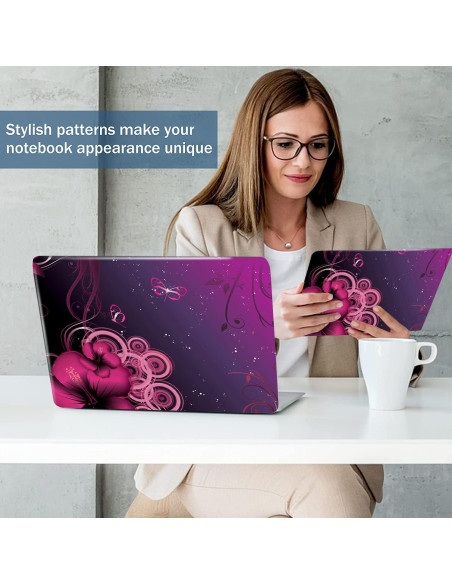 Vinilo Universal para Laptop AORTDES 15.6" Flores Moradas