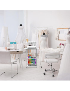 Mesa de Costura Rodante Jchccu con Soporte para 56 Bobinas 2